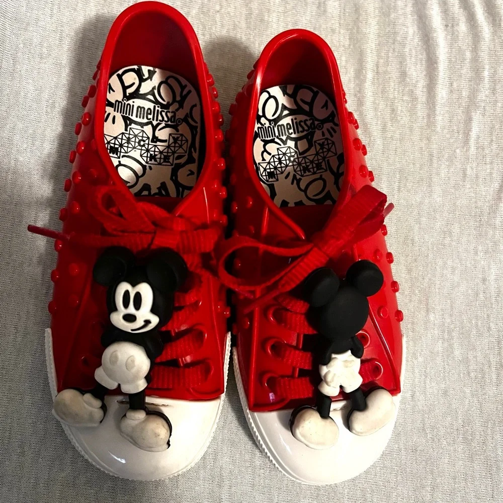 Mini Mellisa Polibolha Disney Mickey Mouse Red Bubbled Sneakers size 10 - Picture 7 of 13